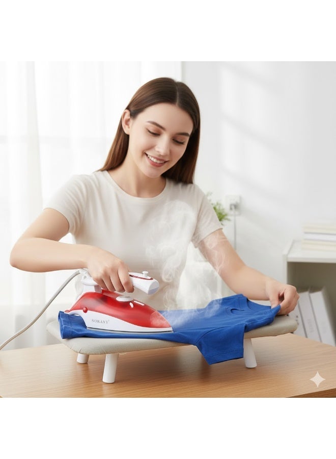 sokany PL-368A Sokany 1000W Foldable Travel Steam Iron, Red - Image 3